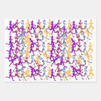 Athletes runners and joggers wrapping paper sheet