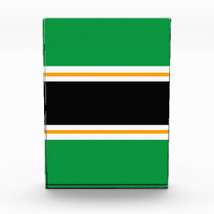 Athletic Black Green Yellow White Racing Stripes Photo Block