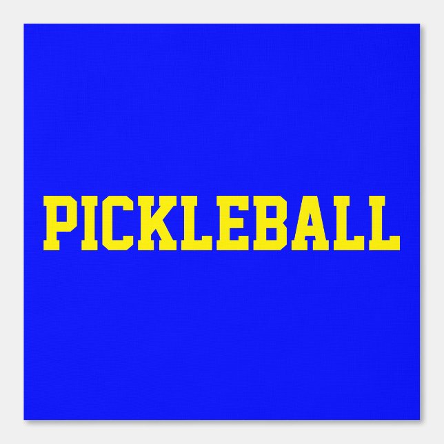 Athletic Bright Yellow PICKLEBALL On Vivid Blue Wallpaper (Front)