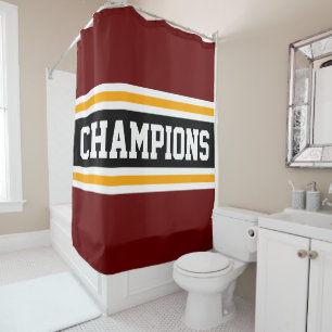 Athletic CHAMPIONS Bold Red Black Racing Stripes