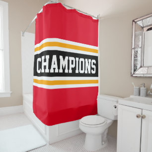 Athletic CHAMPIONS Bright Red Black Racing Stripes