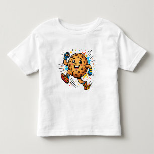Athletic Chocolate Chip Cookie Running Cartoon Mas Toddler T-shirt