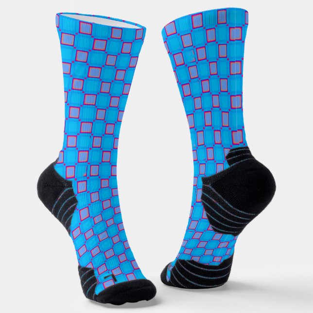 Athletic Crew Sock Light Blue Classic Design (Angled)