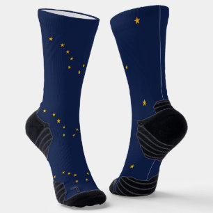 Athletic Crew Sock with flag of Alaska, U.S.