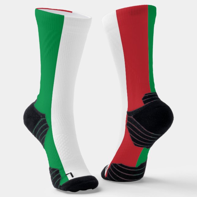 Athletic Crew Sock with flag of Italy (Angled)