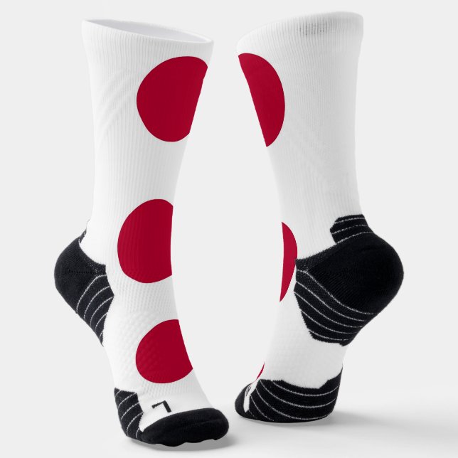 Athletic Crew Sock with flag of Japan (Angled)