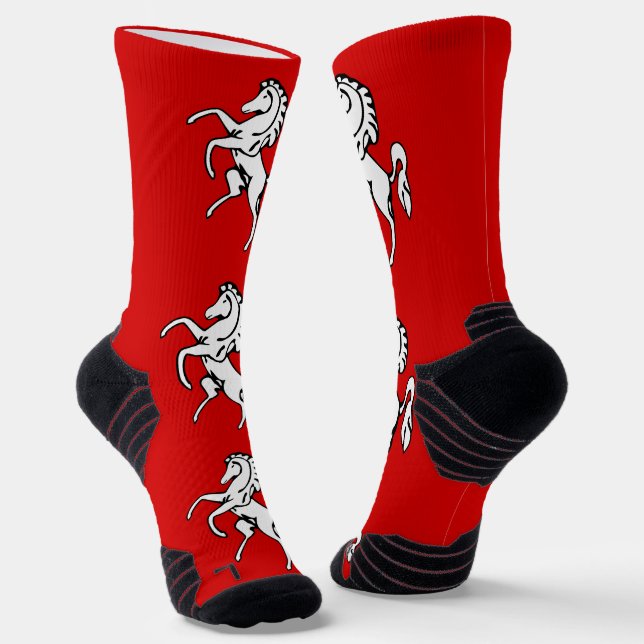 Athletic Crew Sock with flag of Kent, England (Angled)