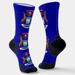 Athletic Crew Sock with flag of Michigan