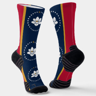 Athletic Crew Sock with flag of Mississippi, USA