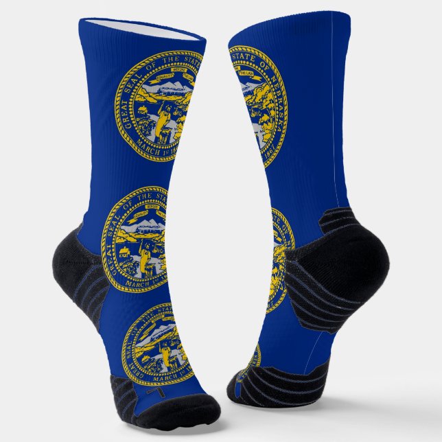Athletic Crew Sock with flag of Nebraska (Angled)