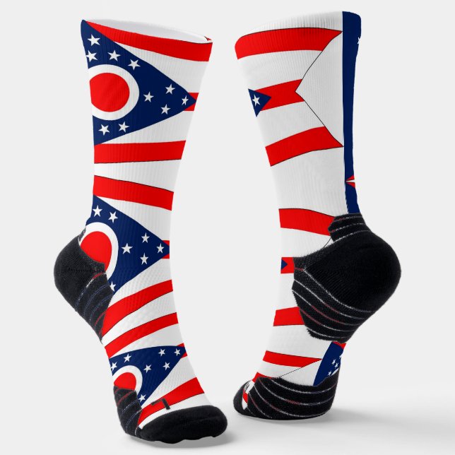 Athletic Crew Sock with flag of Ohio (Angled)