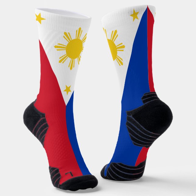 Athletic Crew Sock with flag of Philippines (Angled)