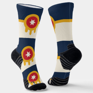 Athletic Crew Sock with flag of Tulsa, Oklahoma