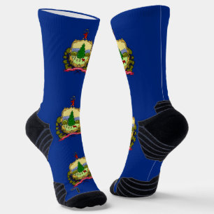 Athletic Crew Sock with flag of Vermont, U.S.A.