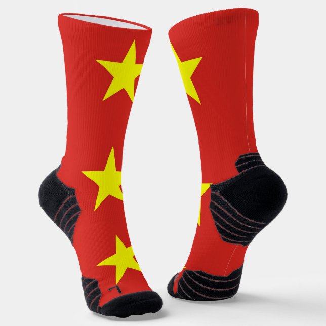 Athletic Crew Sock with flag of Vietnam (Angled)
