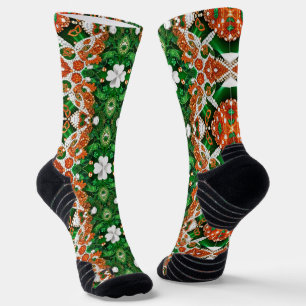 Athletic Crew Sock with Irish Clover and Colours