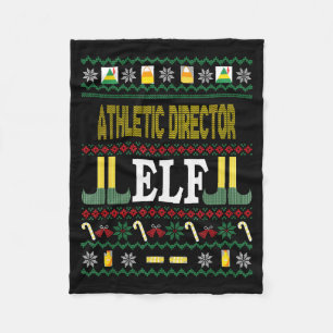 Athletic Director Elf Funny Christmas Gift  Fleece Blanket