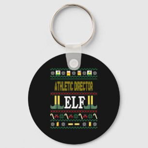 Athletic Director Elf Funny Christmas Gift Keychain