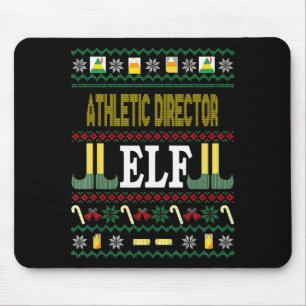 Athletic Director Elf Funny Christmas Gift Mouse Pad