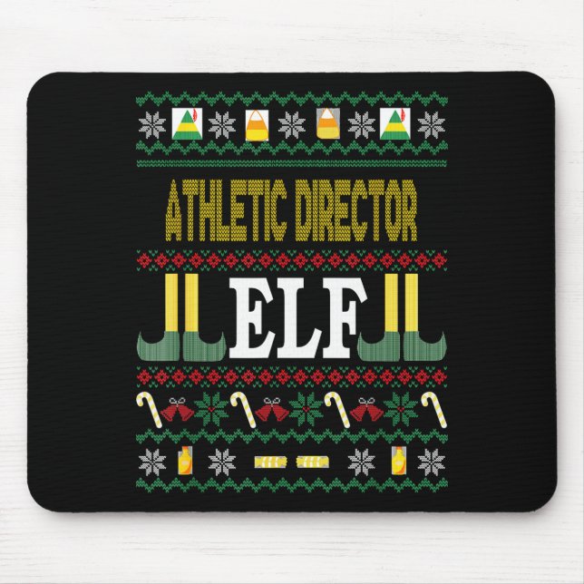 Athletic Director Elf Funny Christmas Gift  Mouse Pad (Front)