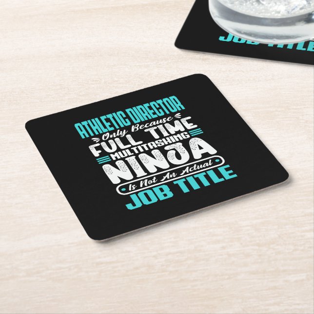 Athletic Director Multitasker Teacher Coach Skill Square Paper Coaster (Angled)