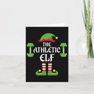 Athletic Elf Family Matching Group Christmas Sport Card
