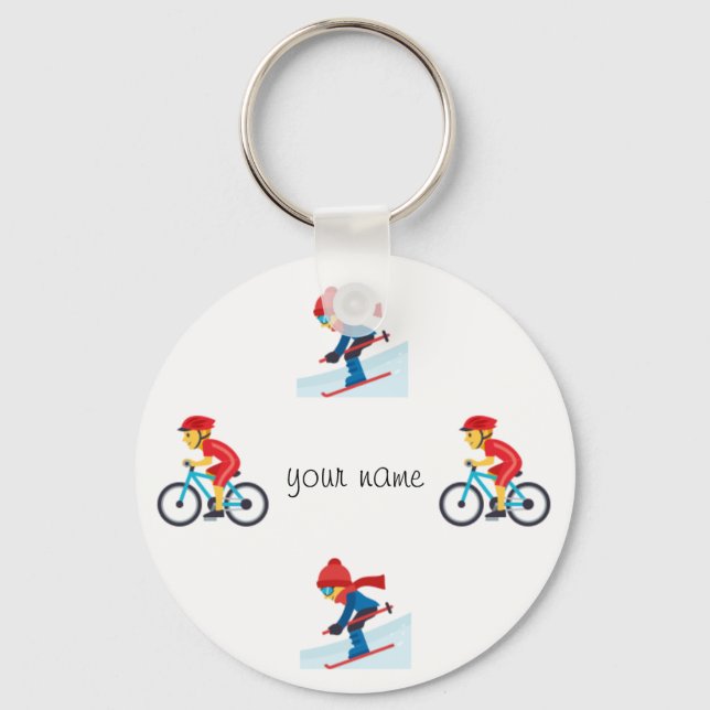 Athletic Emoji and '' Your Name Here " Keychain (Front)