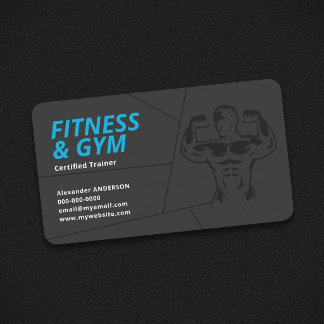 Athletic Gym & Fitness - Trainer Business Card