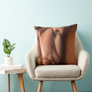 Athletic Male Torso & Fitness Body Accent Throw Pillow
