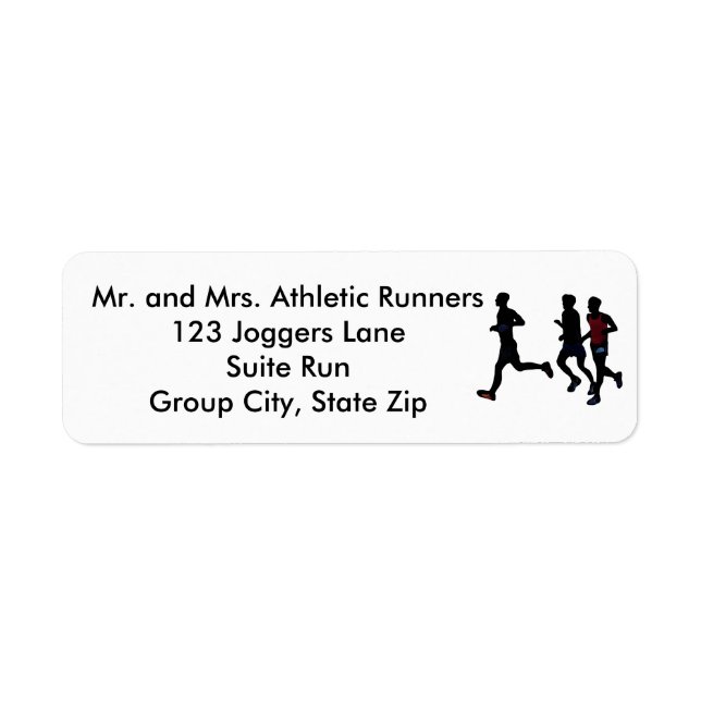 Athletic Runners Running Personalize Address Label (Front)