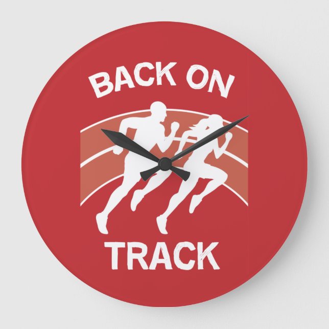 Athletic Track Runners | Track Athletes | Runners  Large Clock (Front)
