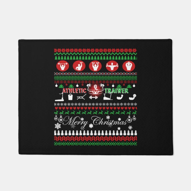 Athletic Trainer Christmas Shirts Doormat (Front)