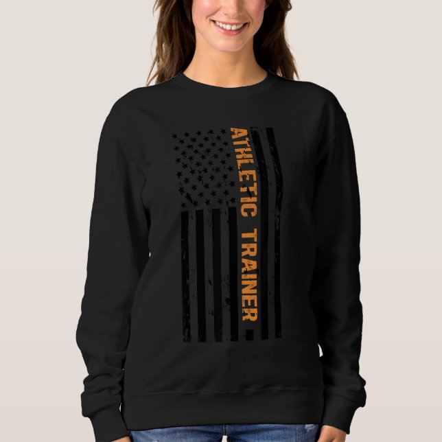 Athletic Trainer US Flag Athletic Training Sweatshirt (Front)