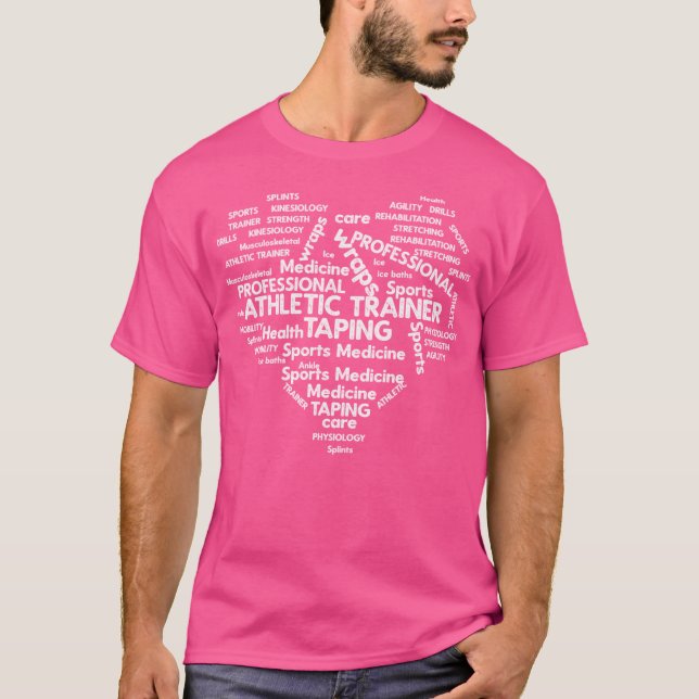 Athletic Trainer Word Cloud Heart T-Shirt (Front)