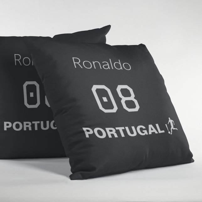 Athletic Varsity Name Number Soccer Personalized Throw Pillow (Creator Uploaded)