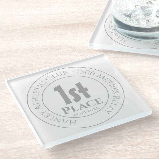 Athletics 1st Prize Trophy Award Glass Coaster (Creator Uploaded)
