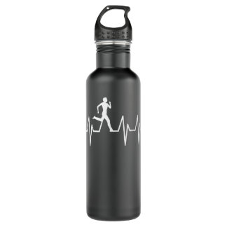 Athletics Heartbeat Pulse - Funny Running 710 Ml Water Bottle