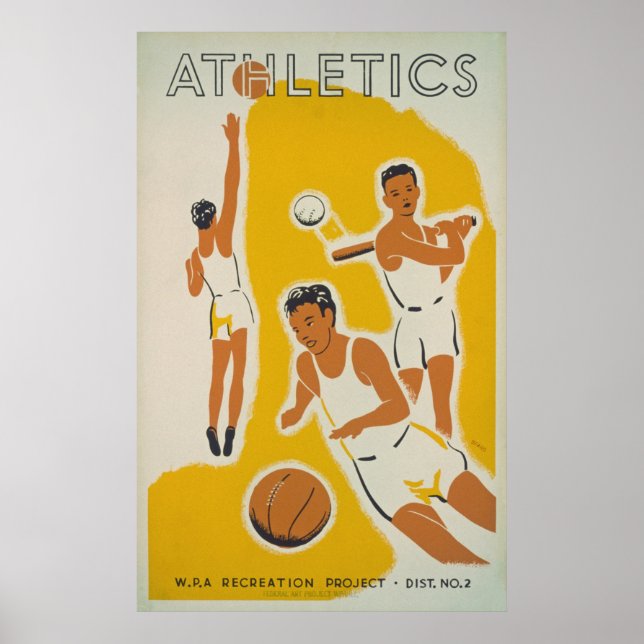 Athletics Recreation Vintage Poster (Front)