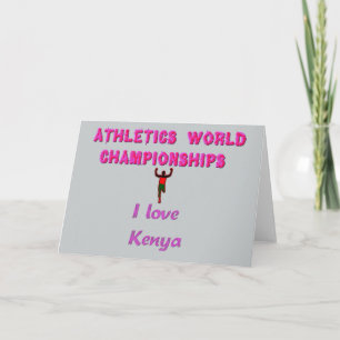 Athletics World Championships Kenya Runner: I Love Card