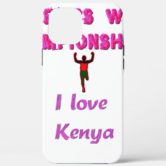 Athletics World Championships Kenya Runner: I Love Case-Mate iPhone Case (Back)