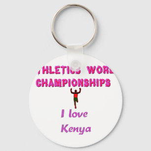 Athletics World Championships Kenya Runner: I Love Keychain
