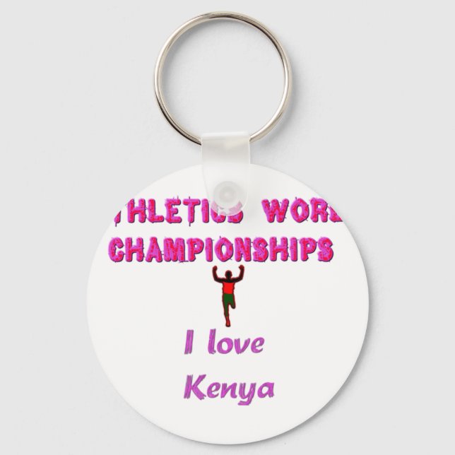 Athletics World Championships Kenya Runner: I Love Keychain (Front)