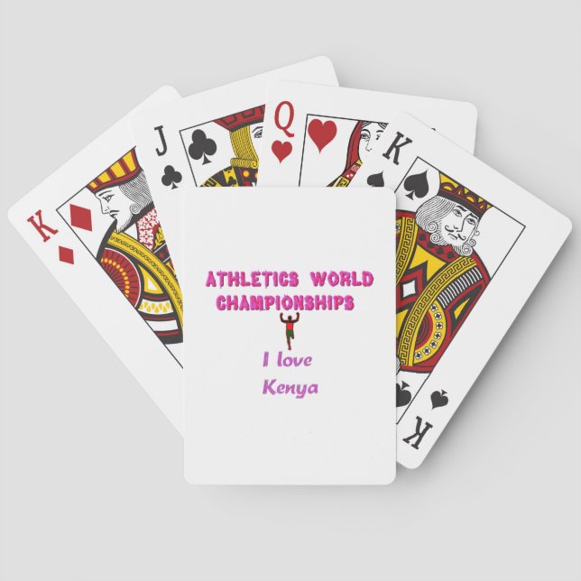 Athletics World Championships Kenya Runner: I Love Playing Cards (Back)