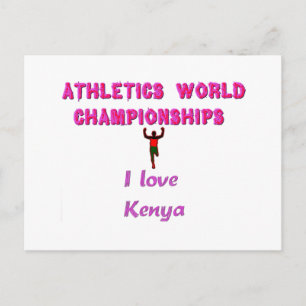 Athletics World Championships Kenya Runner: I Love Postcard