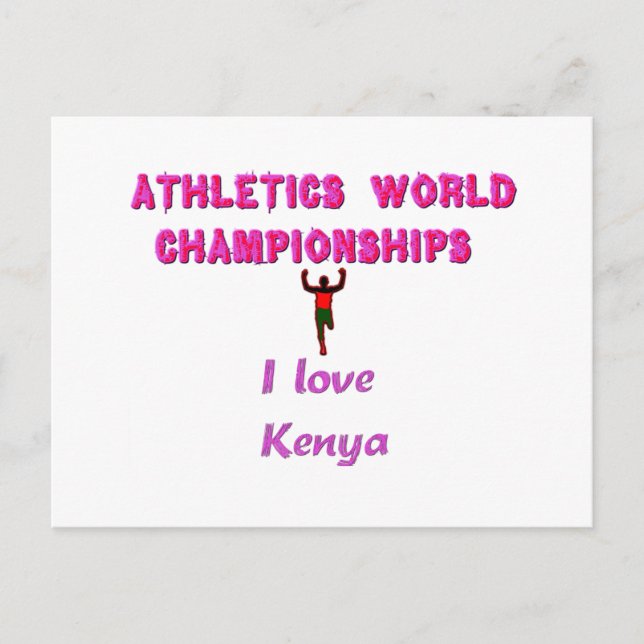 Athletics World Championships Kenya Runner: I Love Postcard (Front)