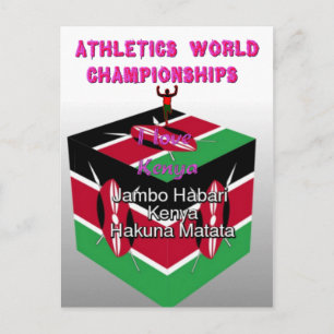 Athletics World Championships Kenya Runner: I Love Postcard
