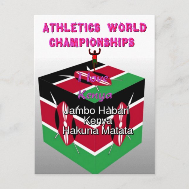 Athletics World Championships Kenya Runner: I Love Postcard (Front)