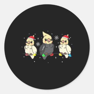 Atiel Bird Christmas Lights Funny Pet Xmas Gift Classic Round Sticker