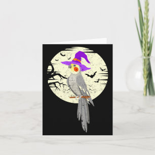 Atiel Bird Witch Hat Funny Halloween Animal Lover Card