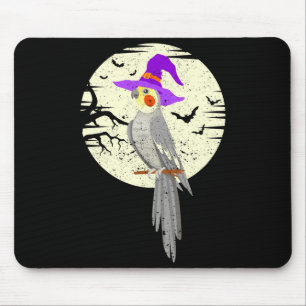 Atiel Bird Witch Hat Funny Halloween Animal Lover  Mouse Pad